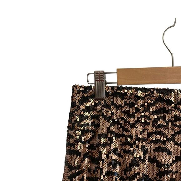 Zara Sequin Animal Print Midi Skirt Pull on Small - Picture 3 of 7